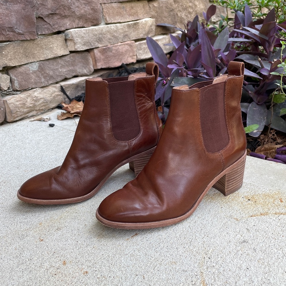 Madewell $228 The Frankie Chelsea Boots Sz 8 Rich Deep Brown F5078 Leather Shoes